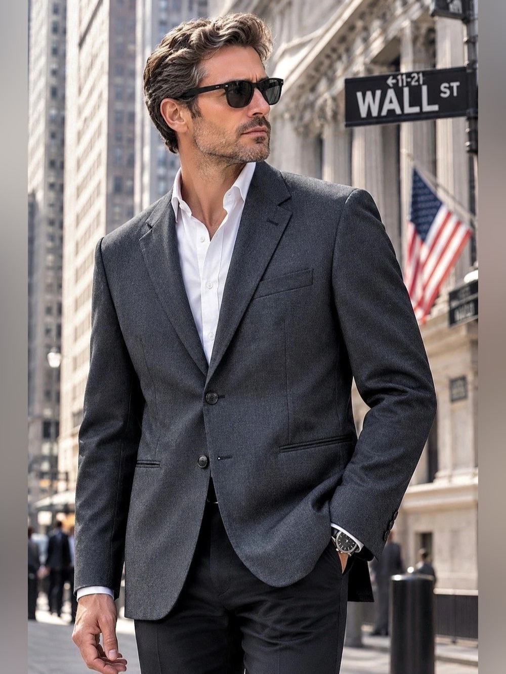 BOSS Hugo Boss Men's Blazer Sport Coat Jacket 100% Virgin Wool Black US 42L EUC